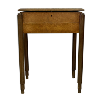 Art Deco period worker in amboine and mahogany magnifying glass