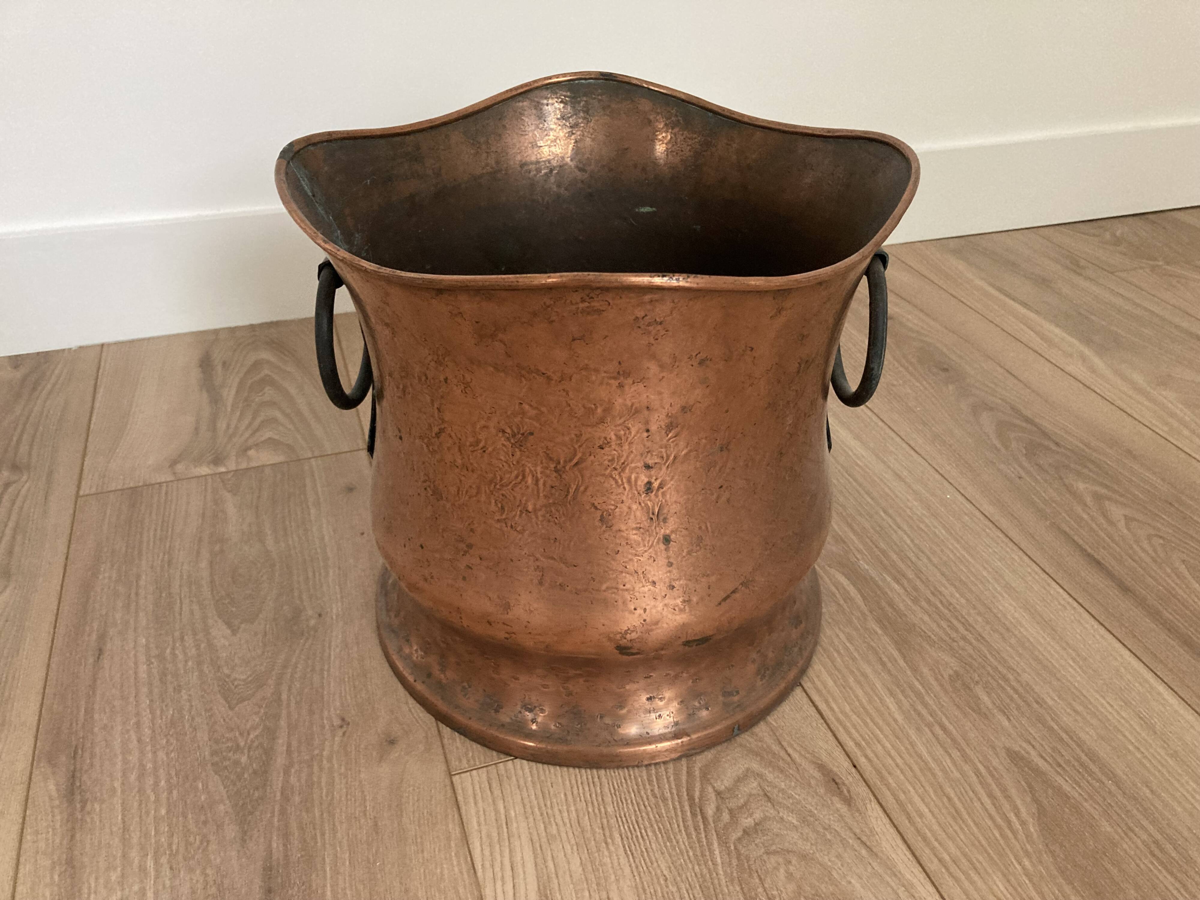 Old copper pot cover