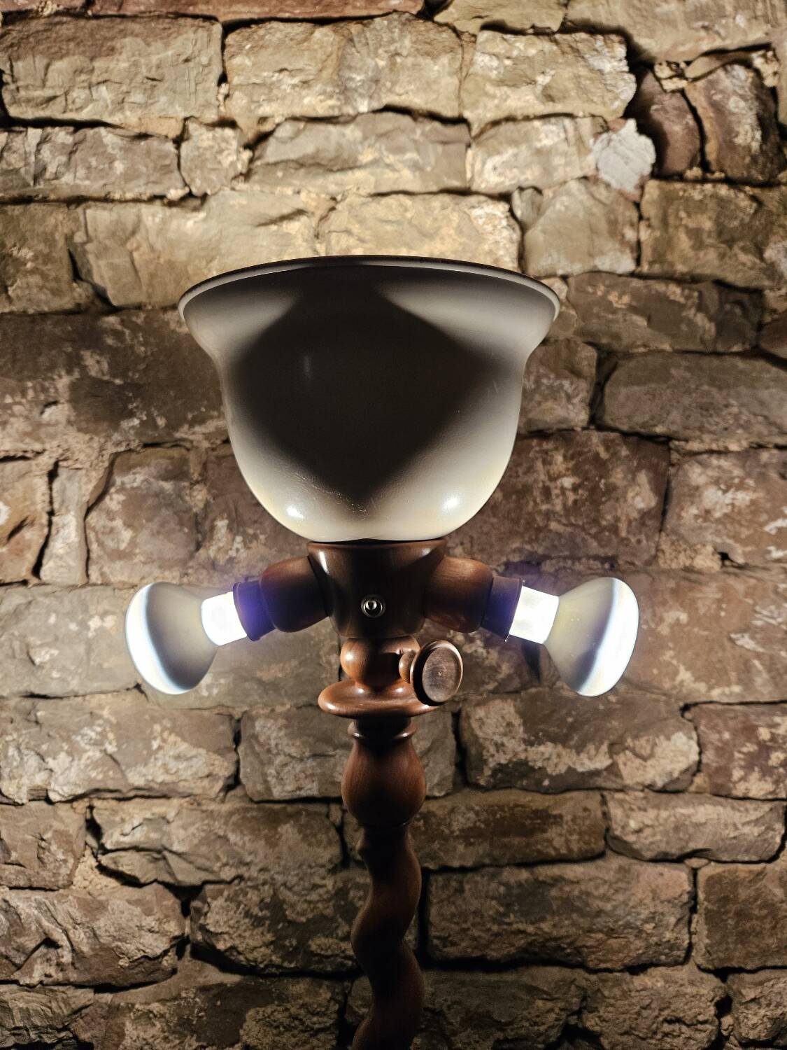 Art Deco turned wood floor lamp 1960