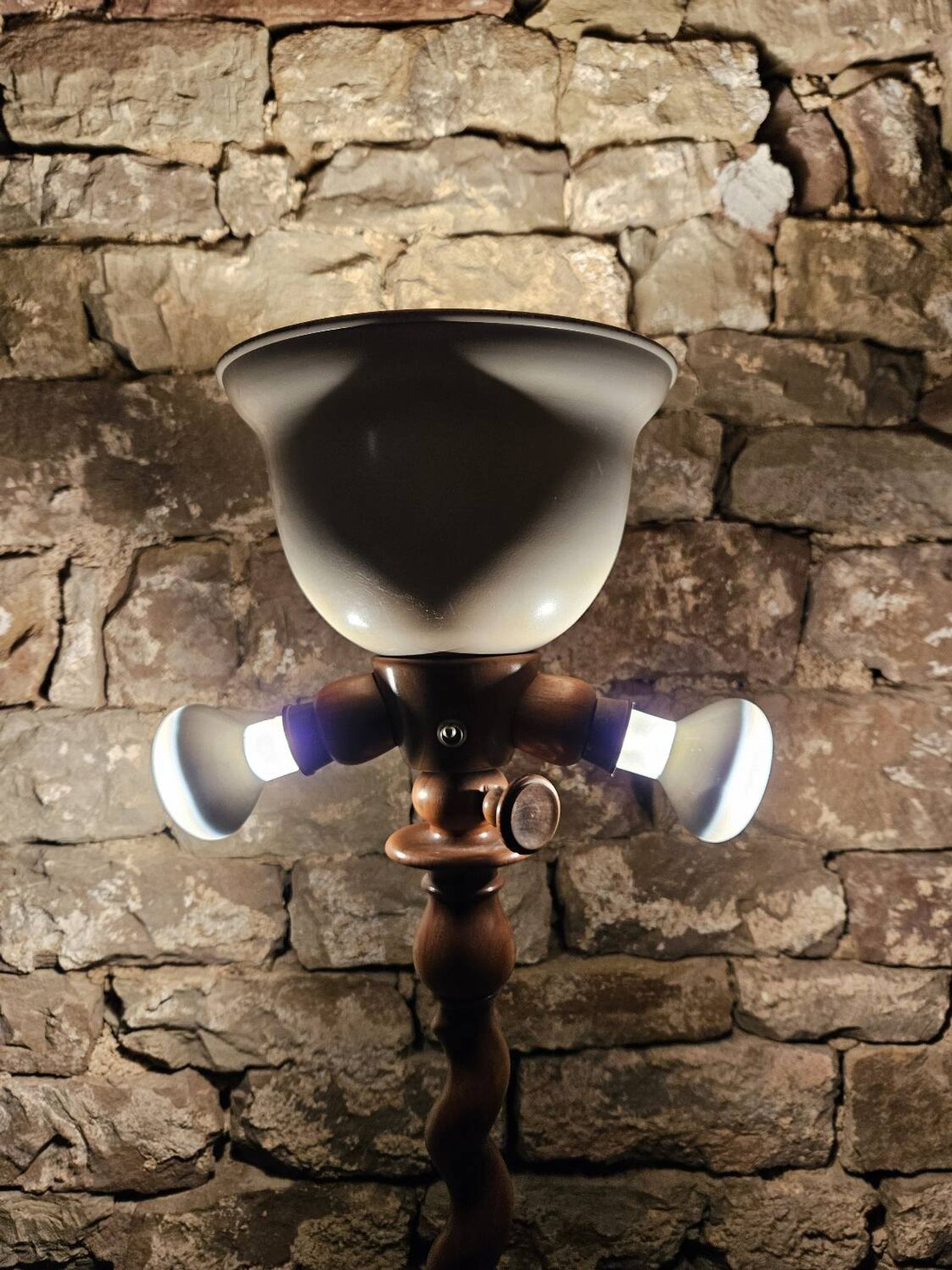 Lampadaire bois touné  Art Déco 1960