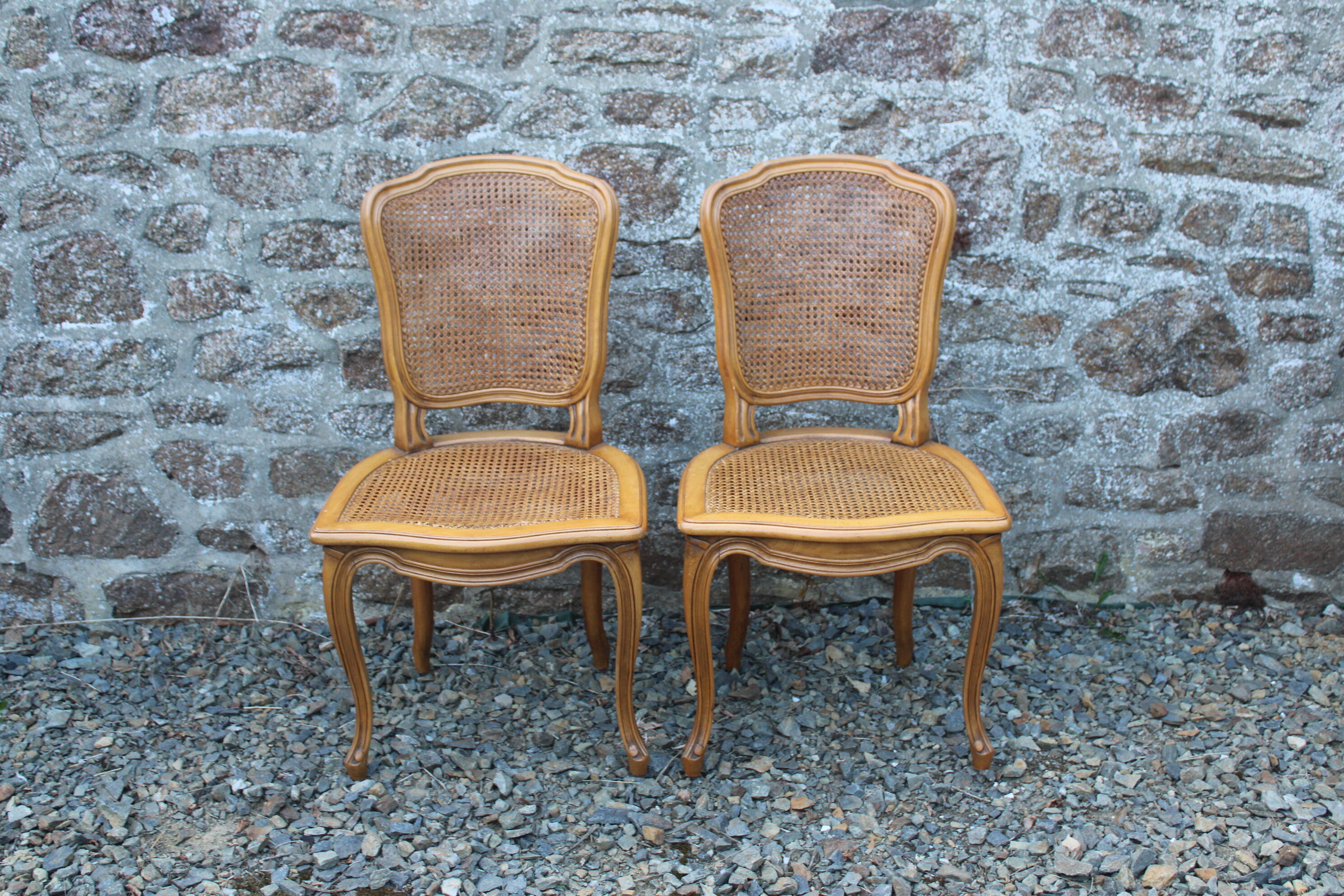 Louis XV style canned chairs molded