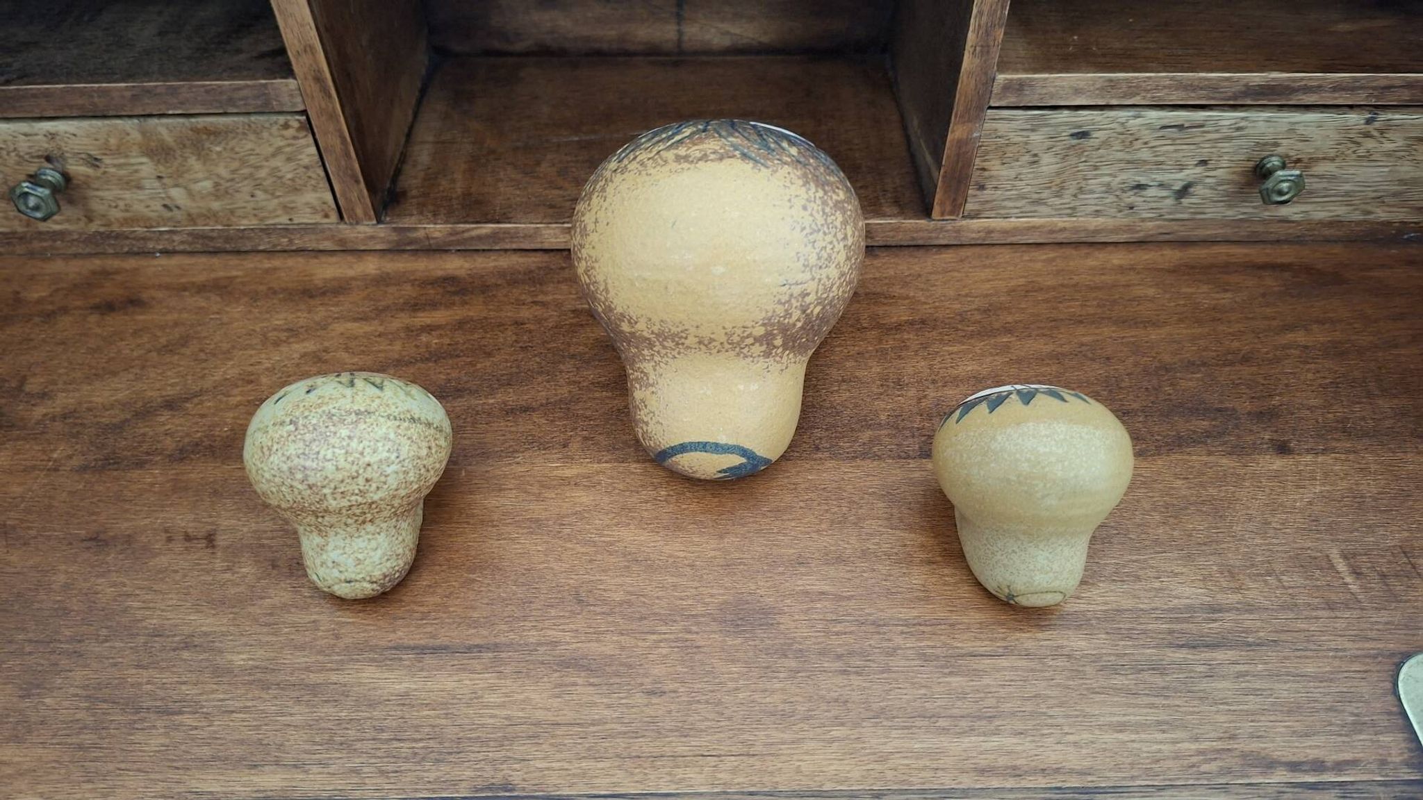 Set of 3 ceramic lions by Lisa Larson/Gustavsberg.