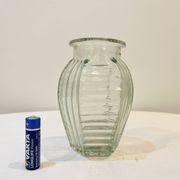 Vase à jacinthe en verre motif géométrique Art Déco 1930