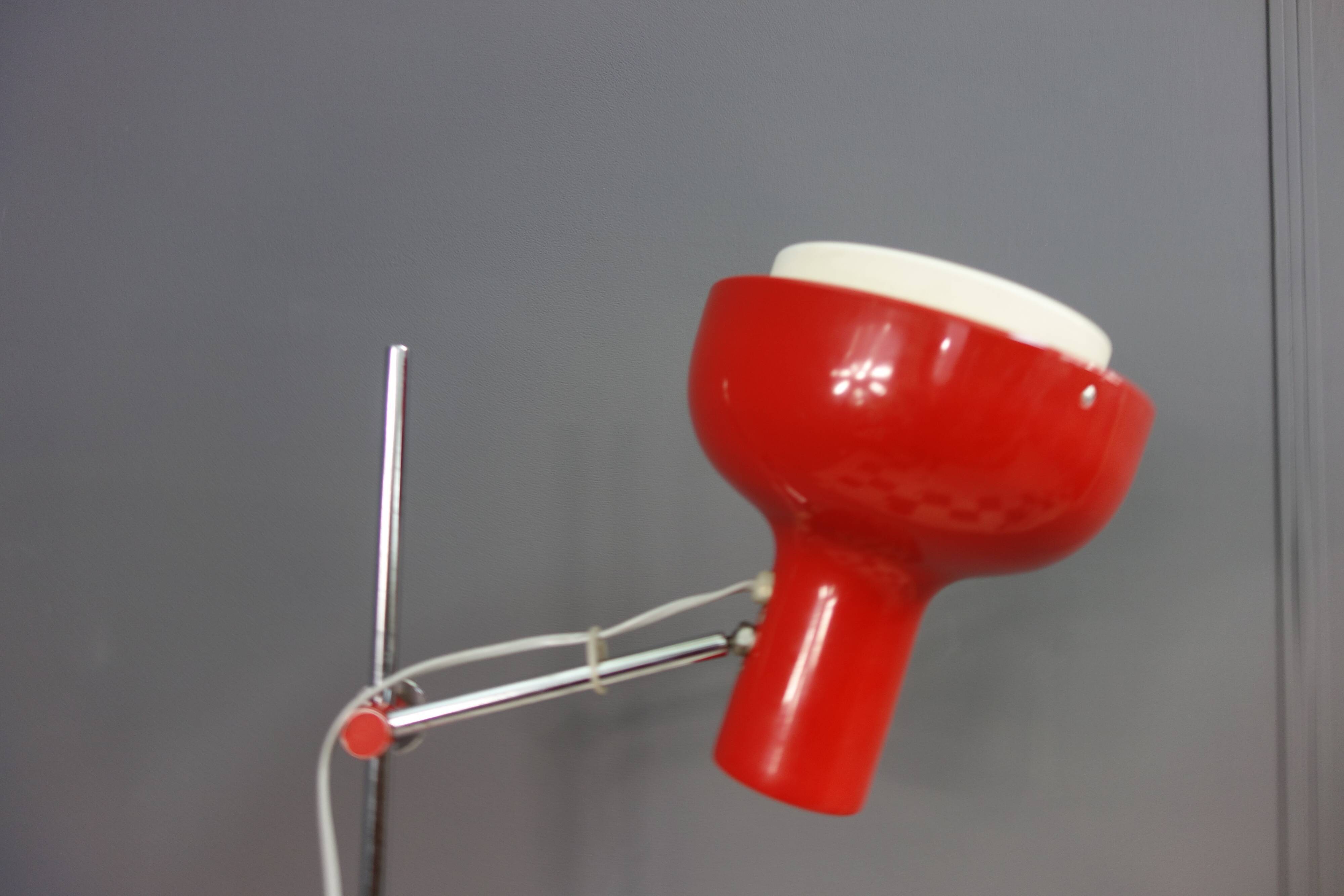 Red floorlamp by Josef Hurka 1960