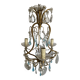 Lustre 3 lumières bronze, cristal et verre de Murano