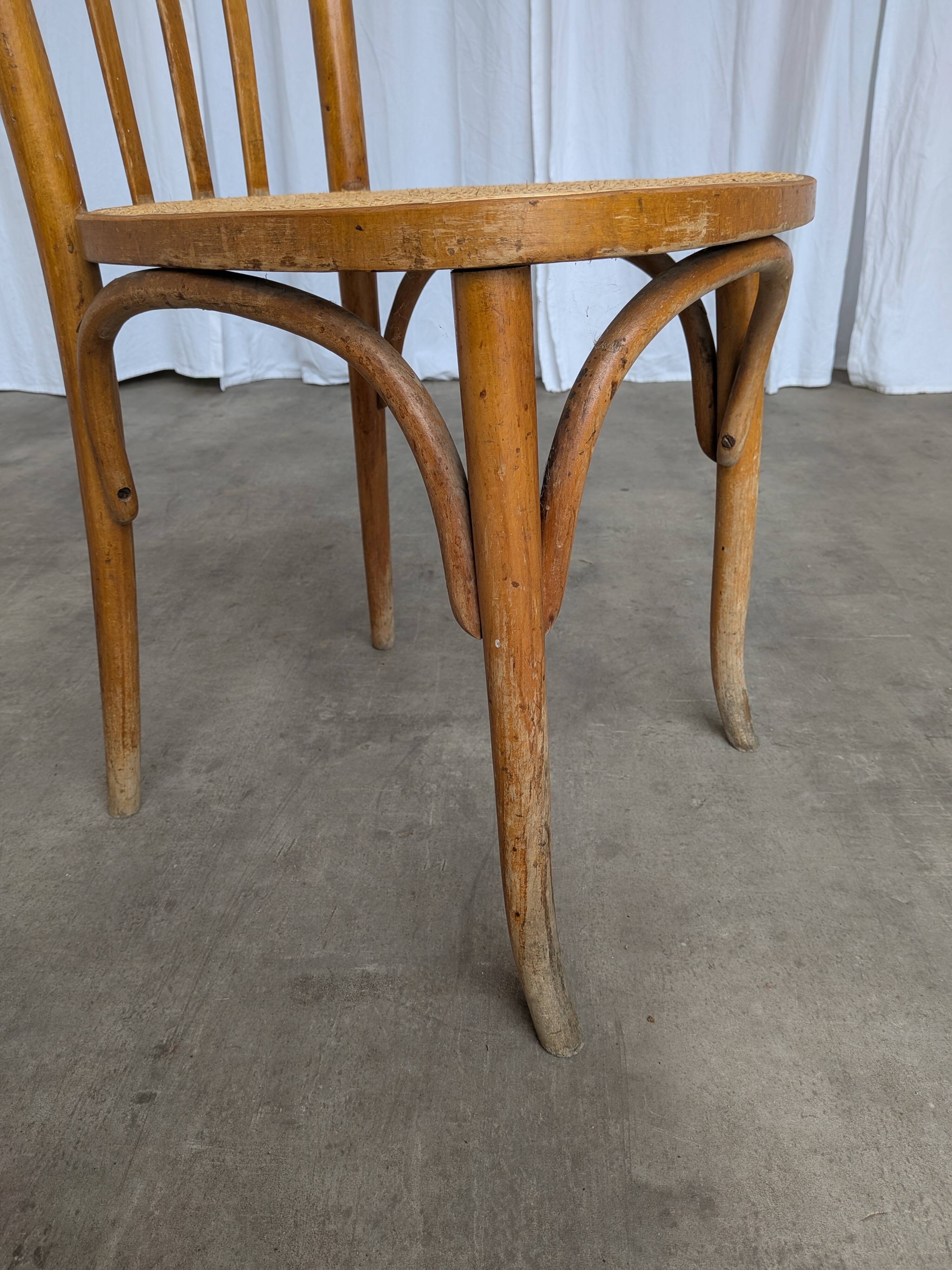 Vintage Cane Seat Dining Chair: 1970s Yugoslavia, Boho Interior