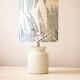 Speckled white enamelled mustard pot lamp - fern pattern