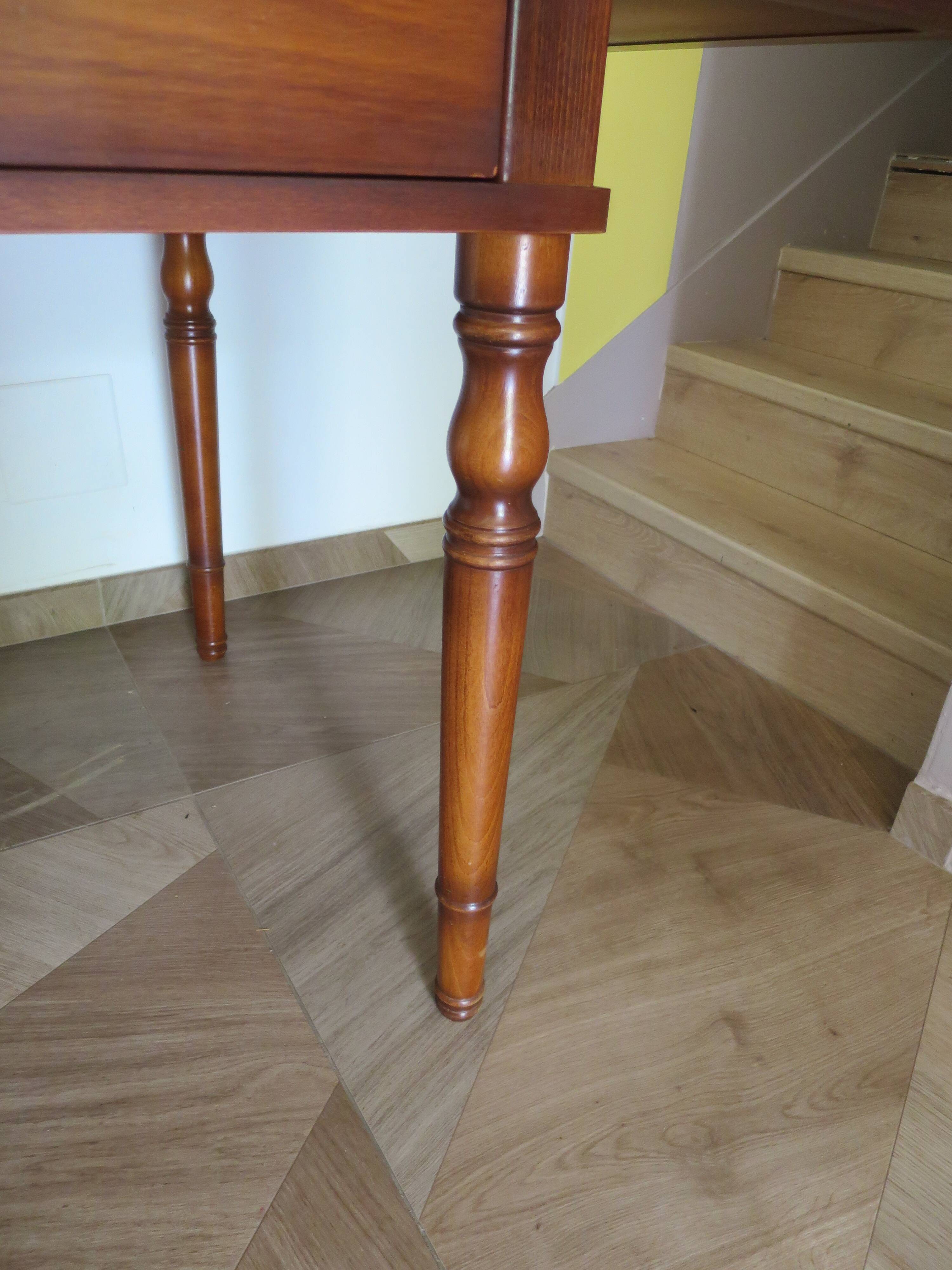 minister's desk - 2 drawers - solid wood - faux leather writing pad - Louis Philippe