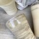High ceramic cups made of mixed clay.