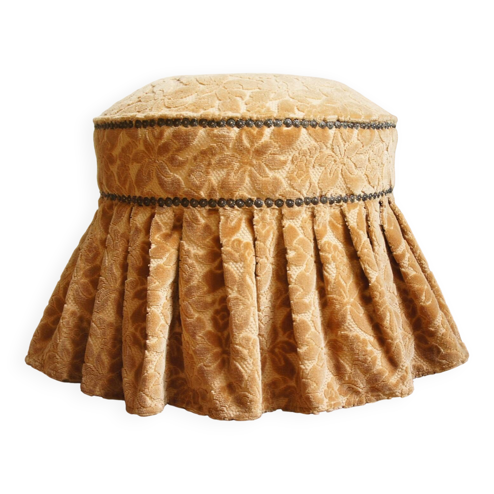 Antique velvet footstool/ottoman
