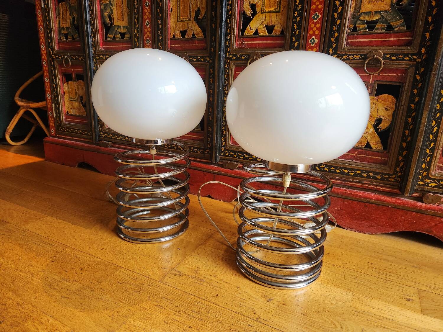 2 "spring" lamps by Ingo Maurer