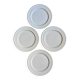 4 assiettes à dessert en faïence blanche