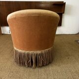 Yellow velvet toad armchair