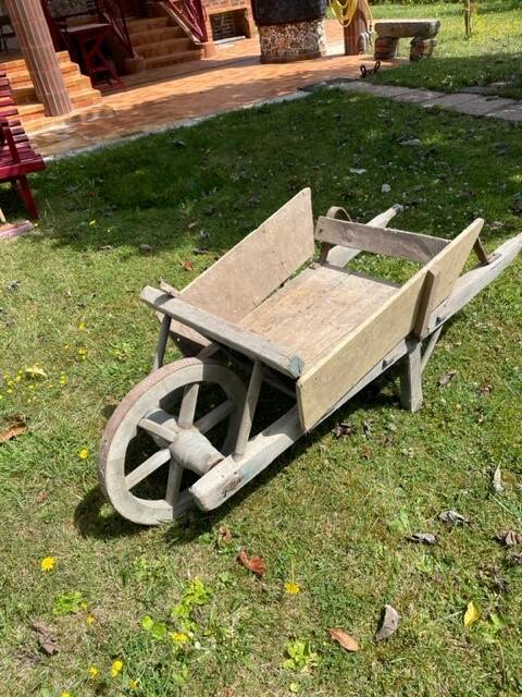 Old wooden wheelbarrow