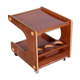 Restored midcentury mahogany trolley, revived polish, czechia, 1960s