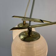 Vintage chandelier, brass, glass, 1958, Doria G 74/61