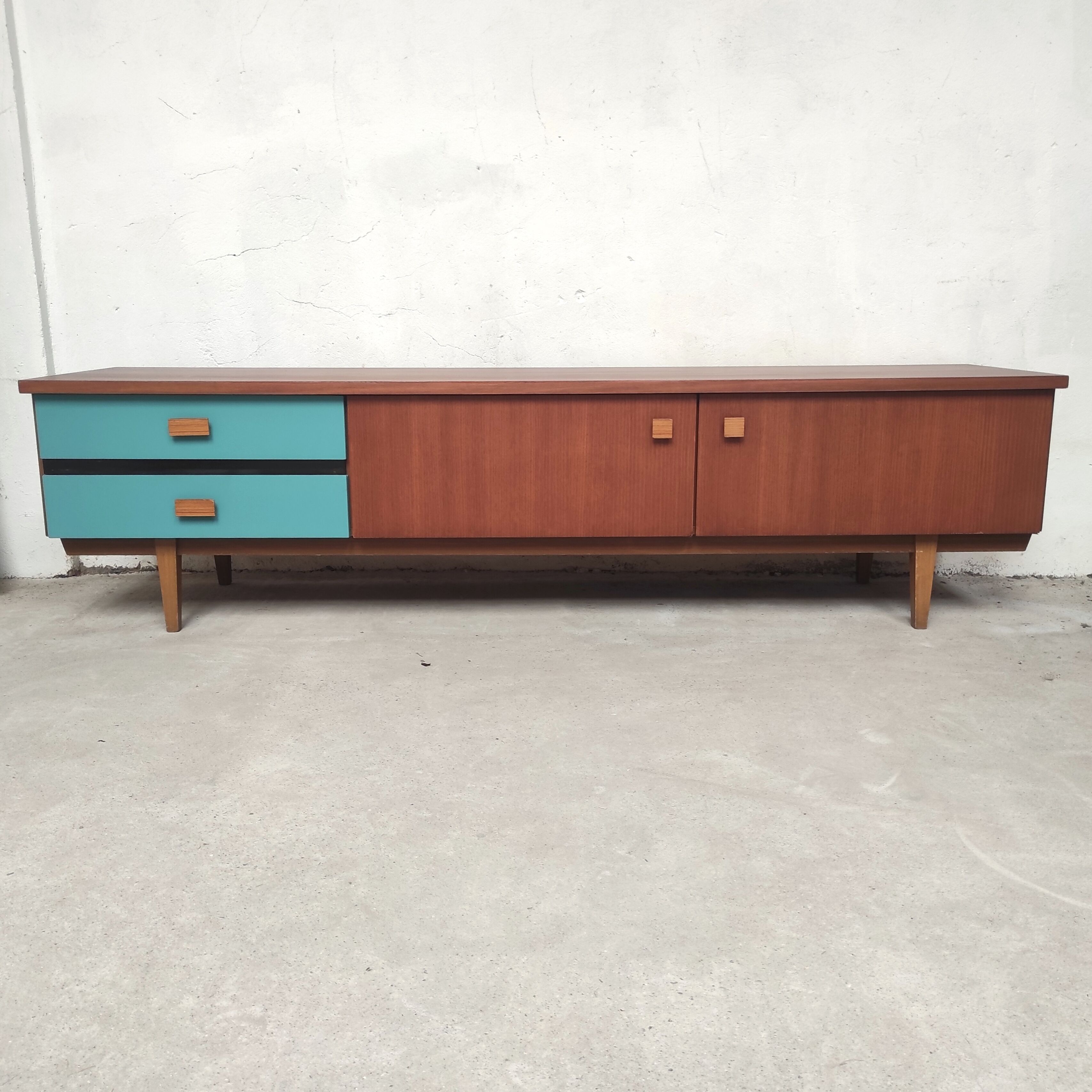 Low sideboard 220cm, 1960