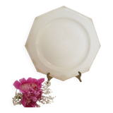 Creil and Montereau plates, 19th century, Perle model, ivory / set of 4