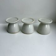 Trio de coquetiers blancs liseré doré années 50