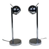 Pair of eyeball lamp Agemob chrome