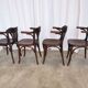 Set of 4 Vintage Bentwood Dining Chair: Mid-Century Thonet Style Armchair