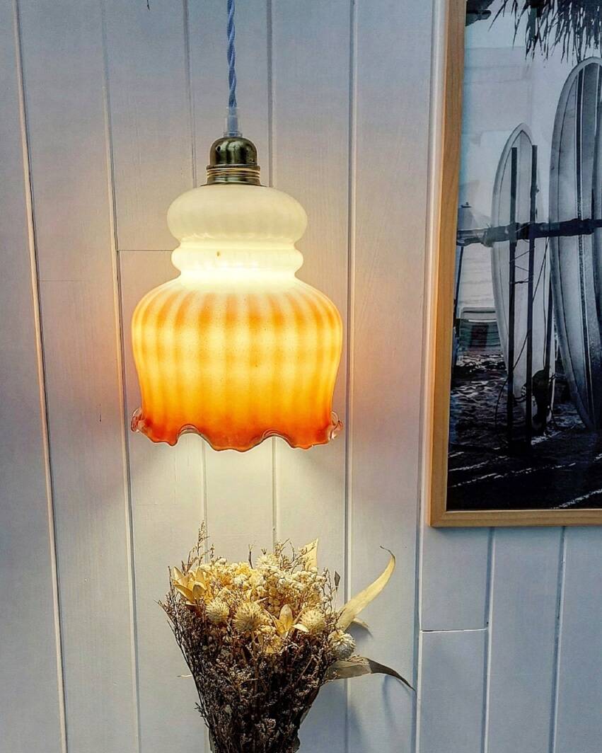 Vintage opaline pendant light