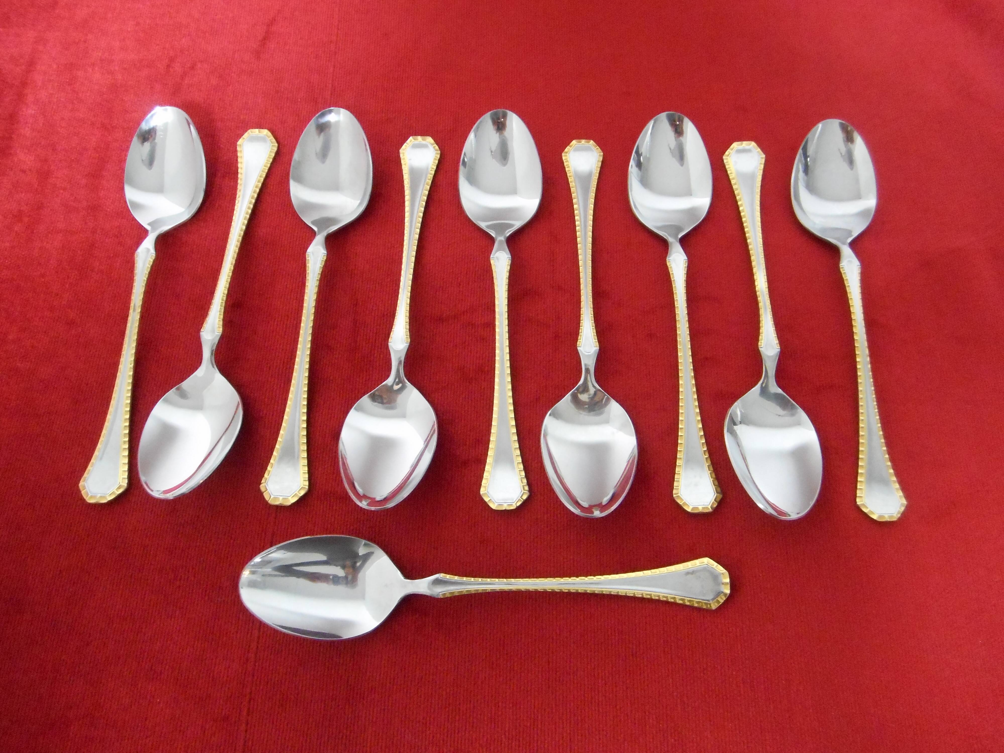 Householder Solingen Bestecke gold-plated 59 pieces in briefcase and bulk