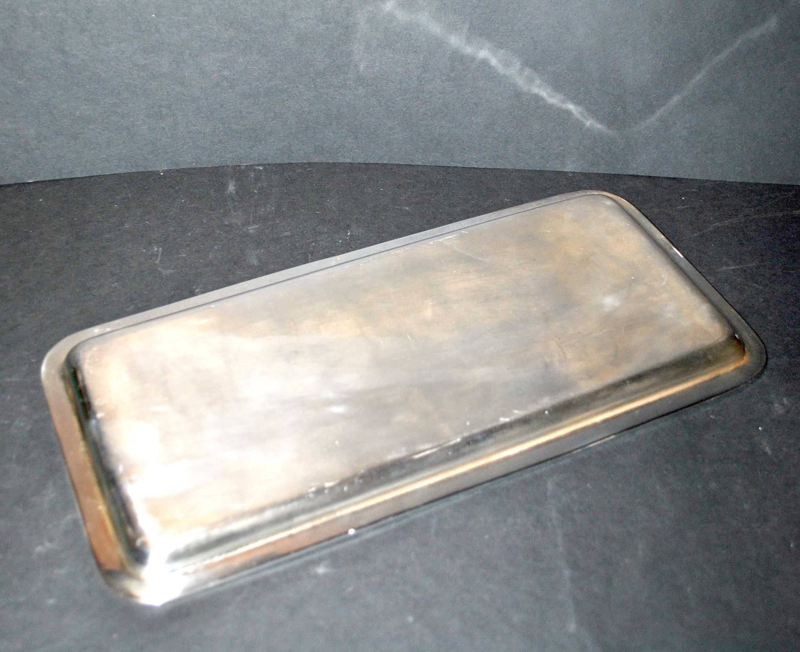 Vintage rectangular top in silver metal