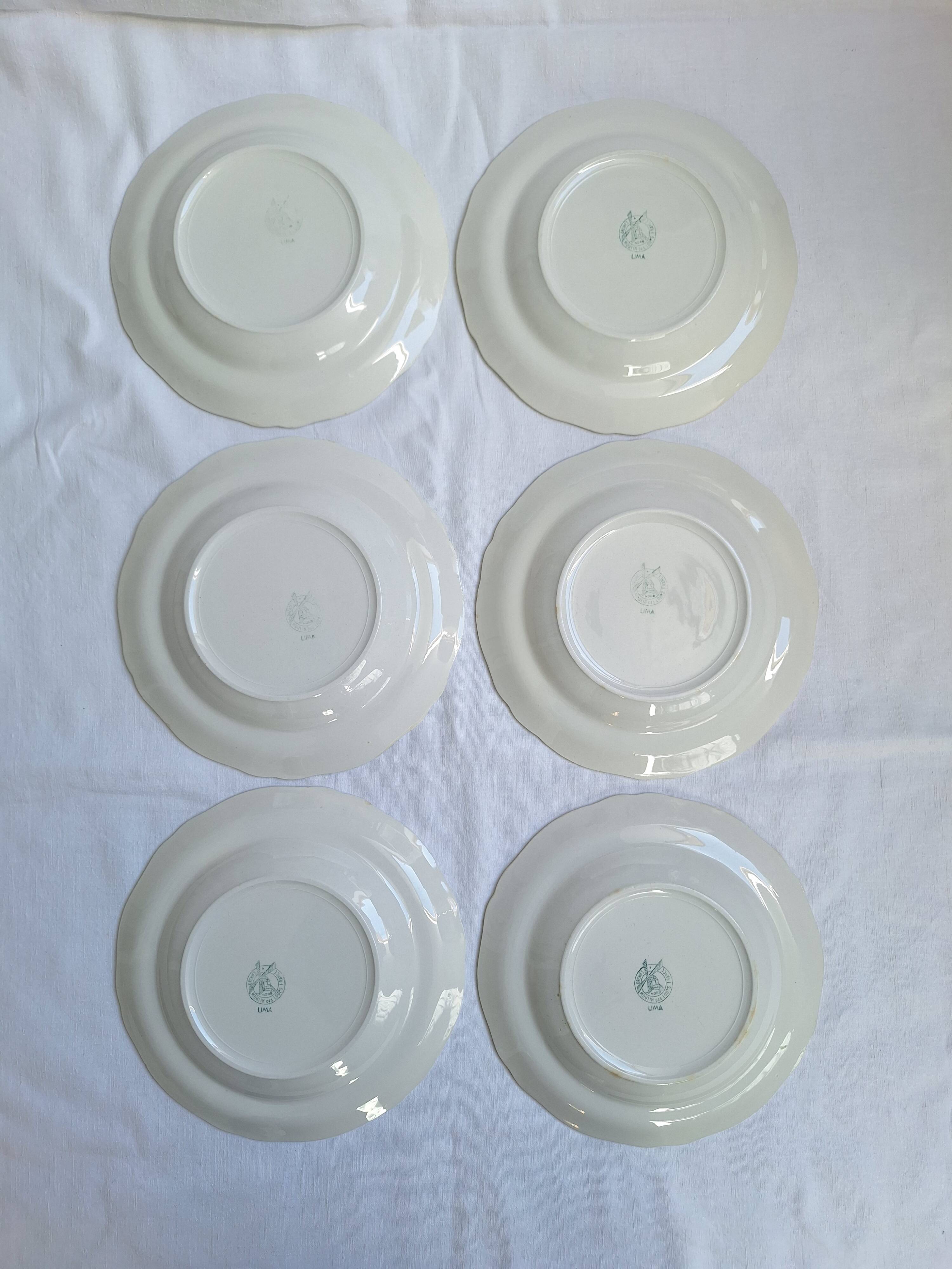 Assiettes creuses Moulin des Loups bleu