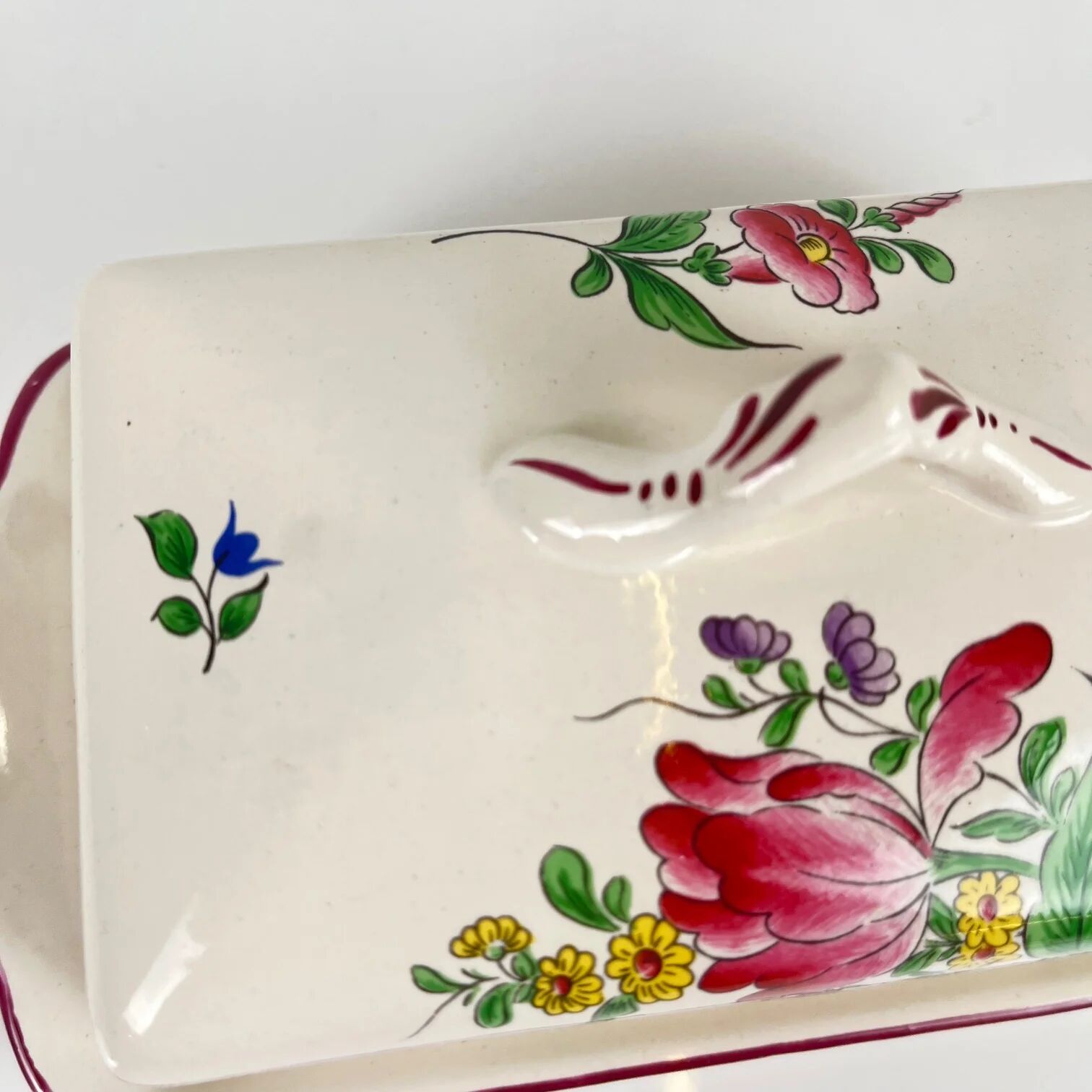 Butter dish KG Luneville model Réverbère 1950, earthenware