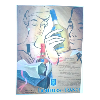 Publicité papier Liqueur de France  issue d'une revue d'époque