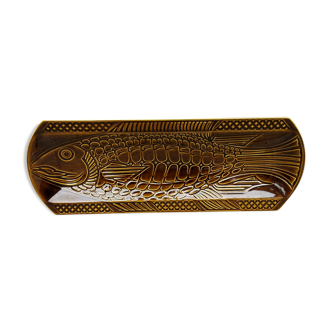 Dish fish vintage ceramic brown 60 cm