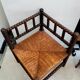 Chaise d'angle bobine en bois vers 1940