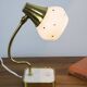 Set of 2 Vintage Mid-Century Table Lamps With Brass Stems And White Shades