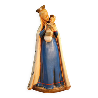 Virgin Mary with Child statue signed by Jeanne Ferrez