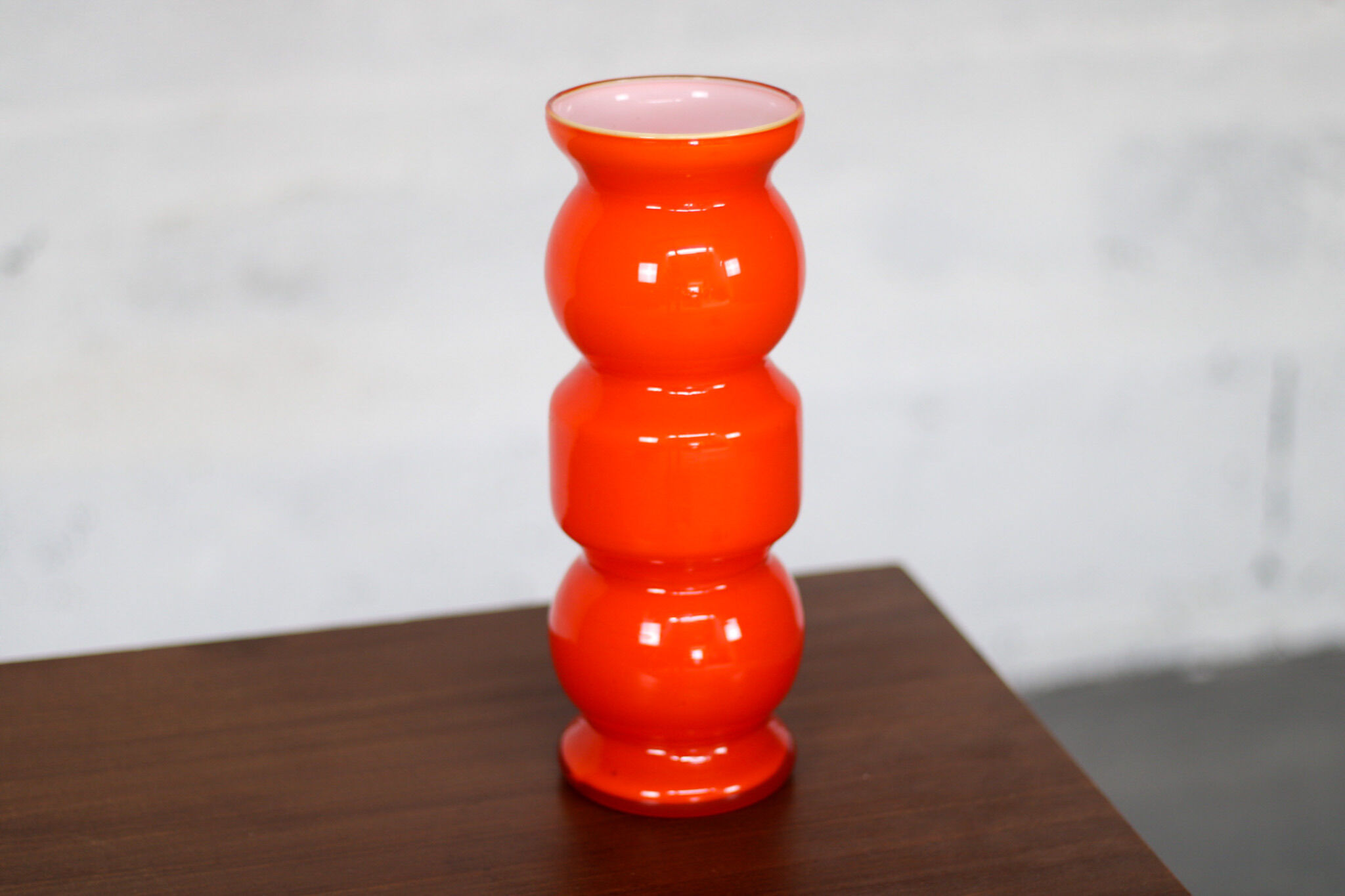 Vintage orange bubble vase 70s