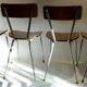 Lot de 4 chaise formica marron