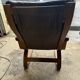 Scandinavian leather and wood armchair Kengu armchair Elsa & Nordahl Solheim- Rykken
