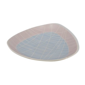 Assiette vintage en porcelaine à motifs rayés de Weimar Porzellan, années 1970