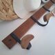 Wooden and metal wall hook