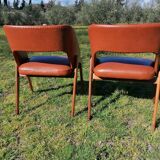 Pair of shell armchairs n°634 by Michel Ducaroy for Roset SNA