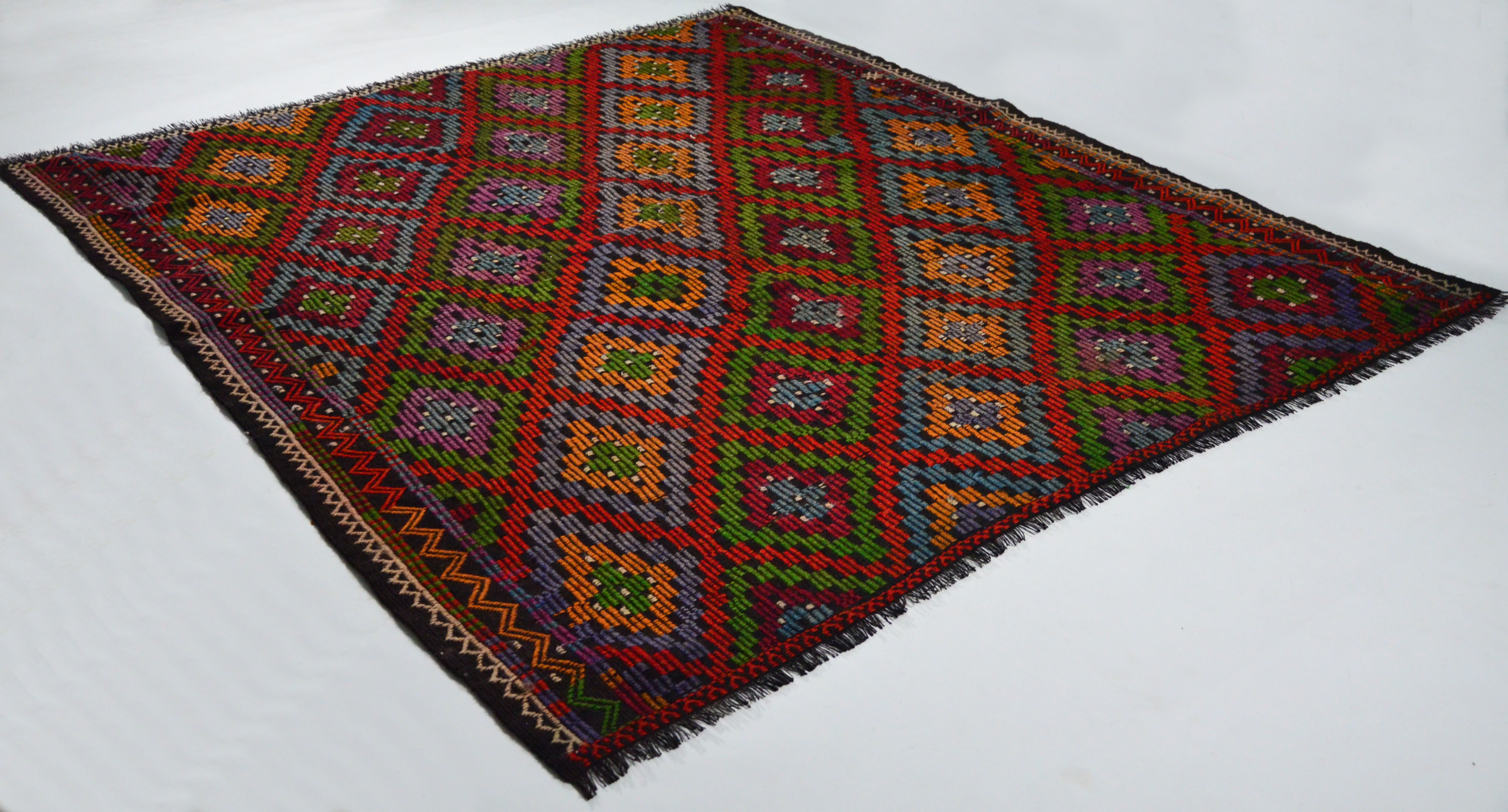 Anatolian handmade kilim rug 258 cm x 238 cm