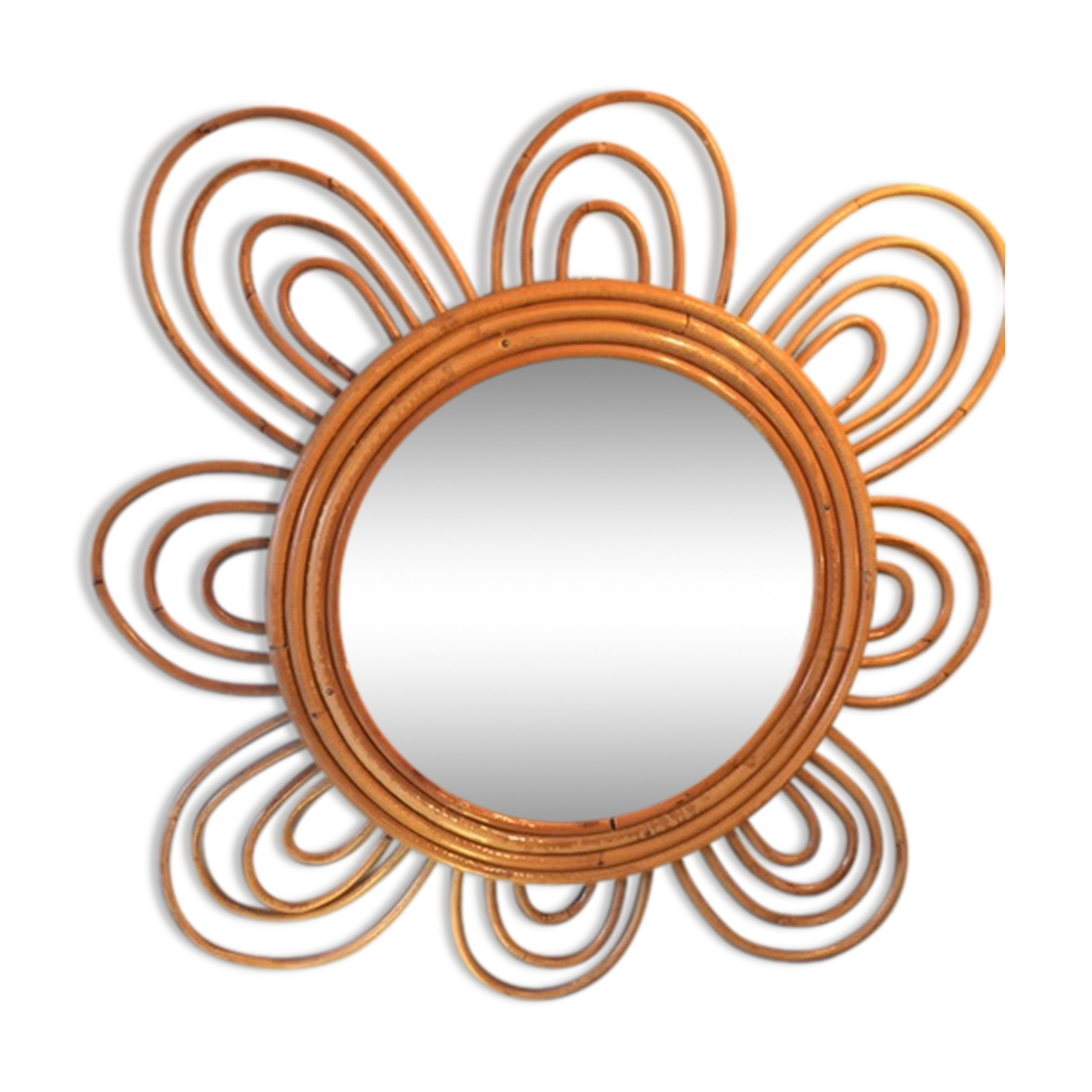 Mirror rattan flower diam 50 cm