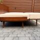 Jitona sobeslav sofa bed in walnut & boucle fabric, vintage czech 1960s