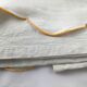 2-seater drap embroidered CR gold yellow scalloped edge
