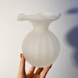 Lancel vase shaped ball frosted glass blown work of Murano