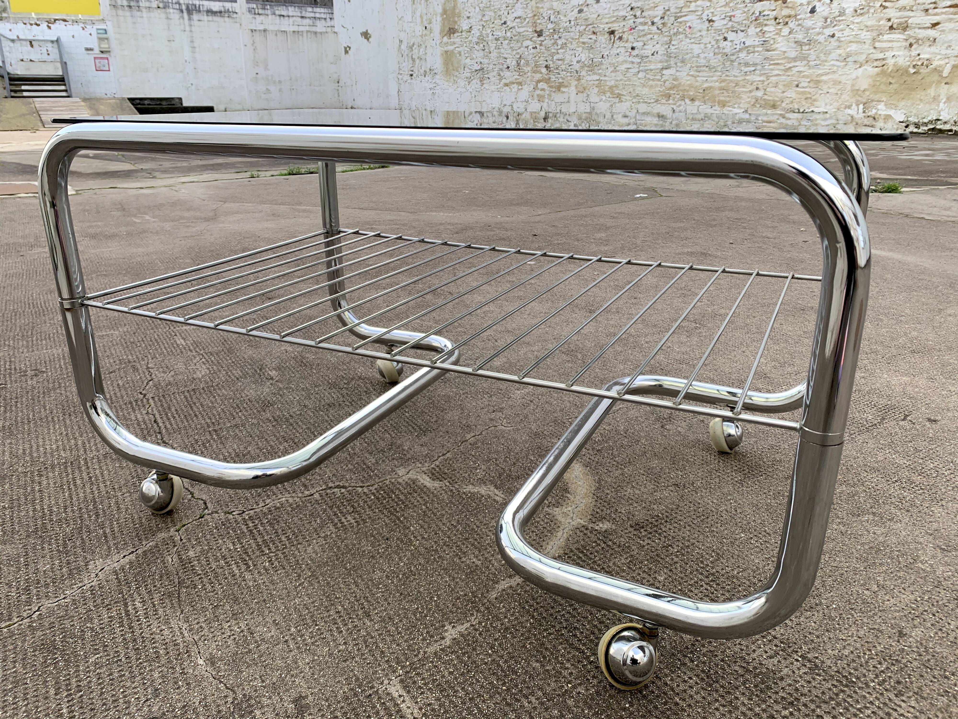 Glass coffee table and  tubular structure 70