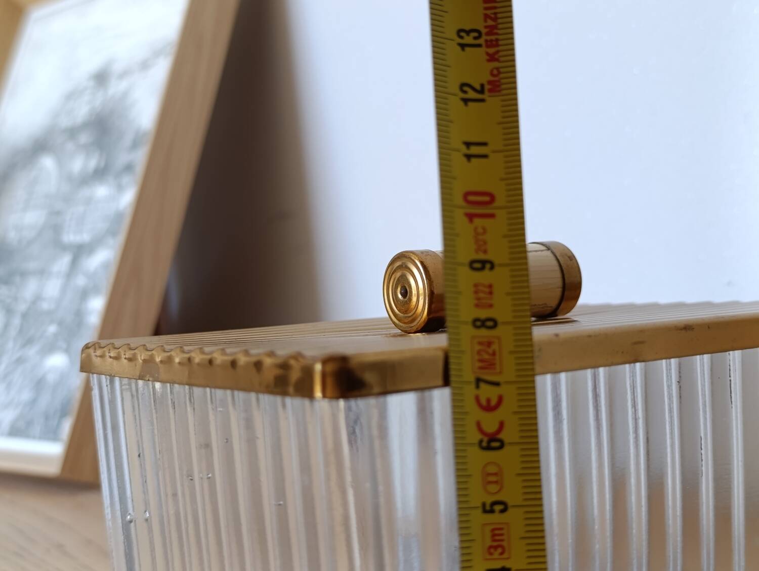 Vintage decorative box in ribbed glass – 1960s/70s