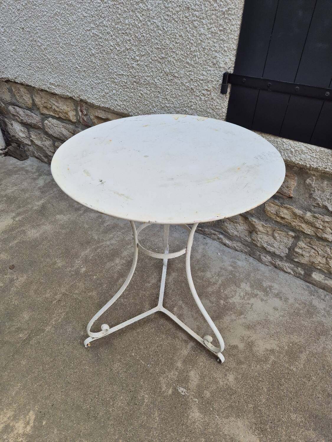 19th century wrought iron garden bistro pedestal table