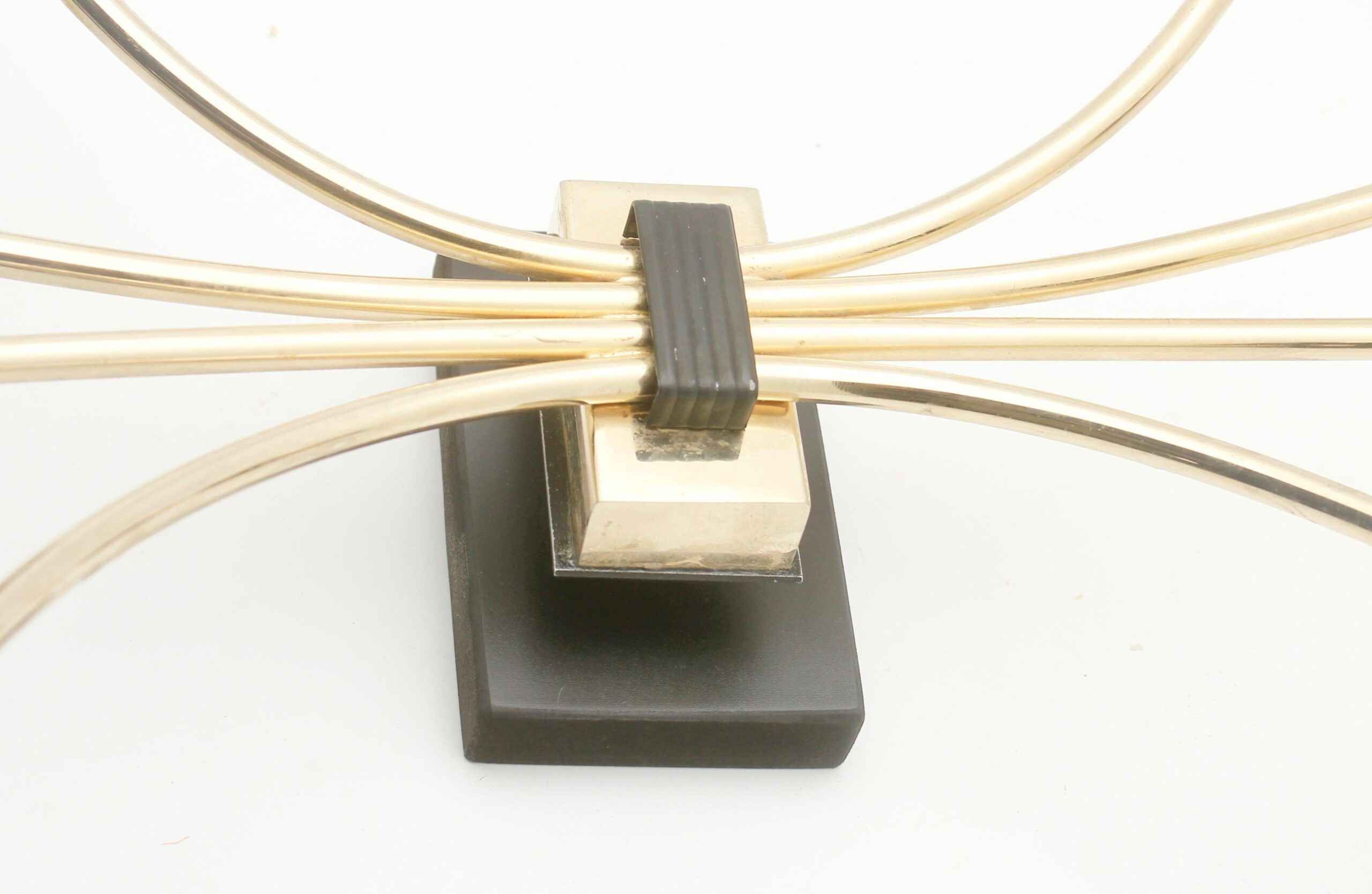 Wall lamp with brass rods and glass lampshade, 1960s